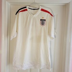 England Home Football‎ Jersey Vintage White Soccer Fan Apparel Team Gear Size L